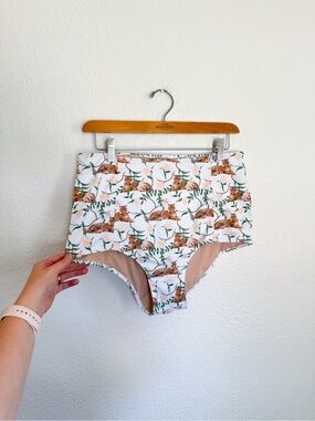 Kortni Jeane High cut tiger floral swim bottoms